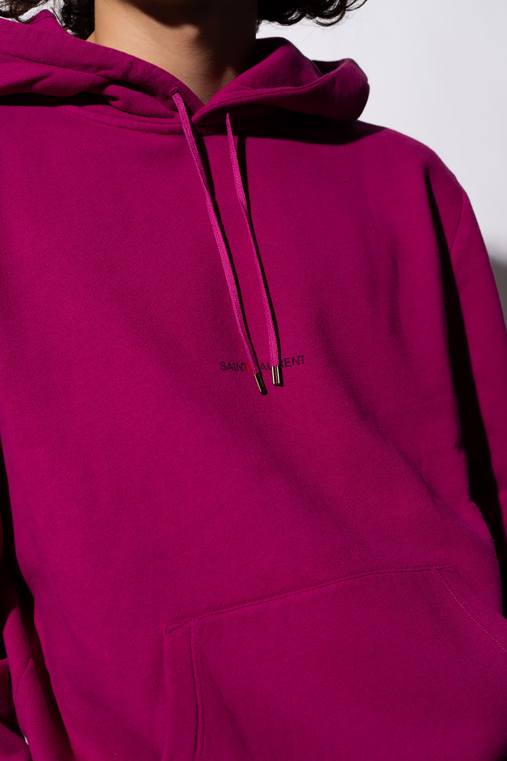 Saint laurent pink logo on sale hoodie